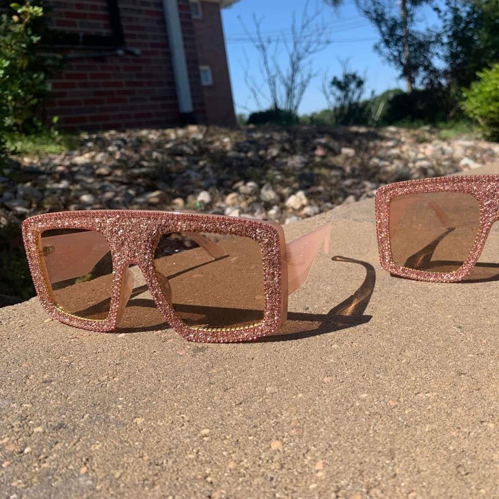 Sparkling Pink Oversized Sunglasses